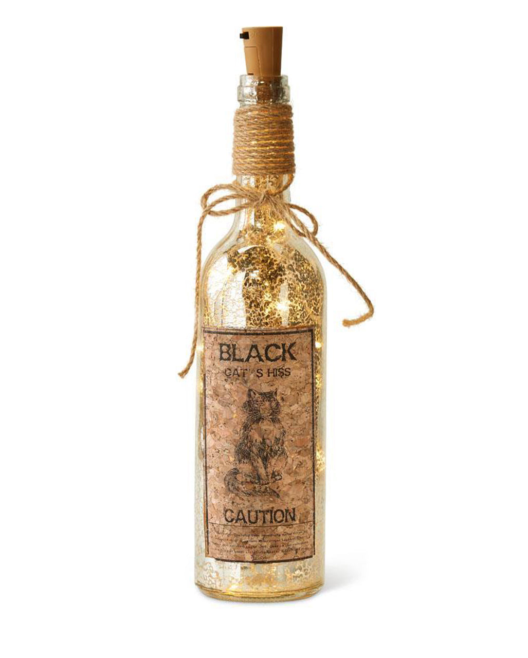 Black Cat's Hiss Zilveren Glazen Fles Met LED