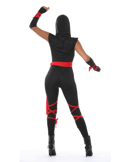 Schwarze Ninja Kriegerin Kostüm