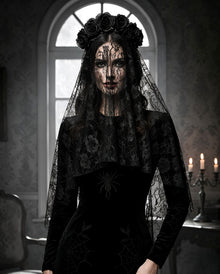 Black Widow Schleier mit Rosen