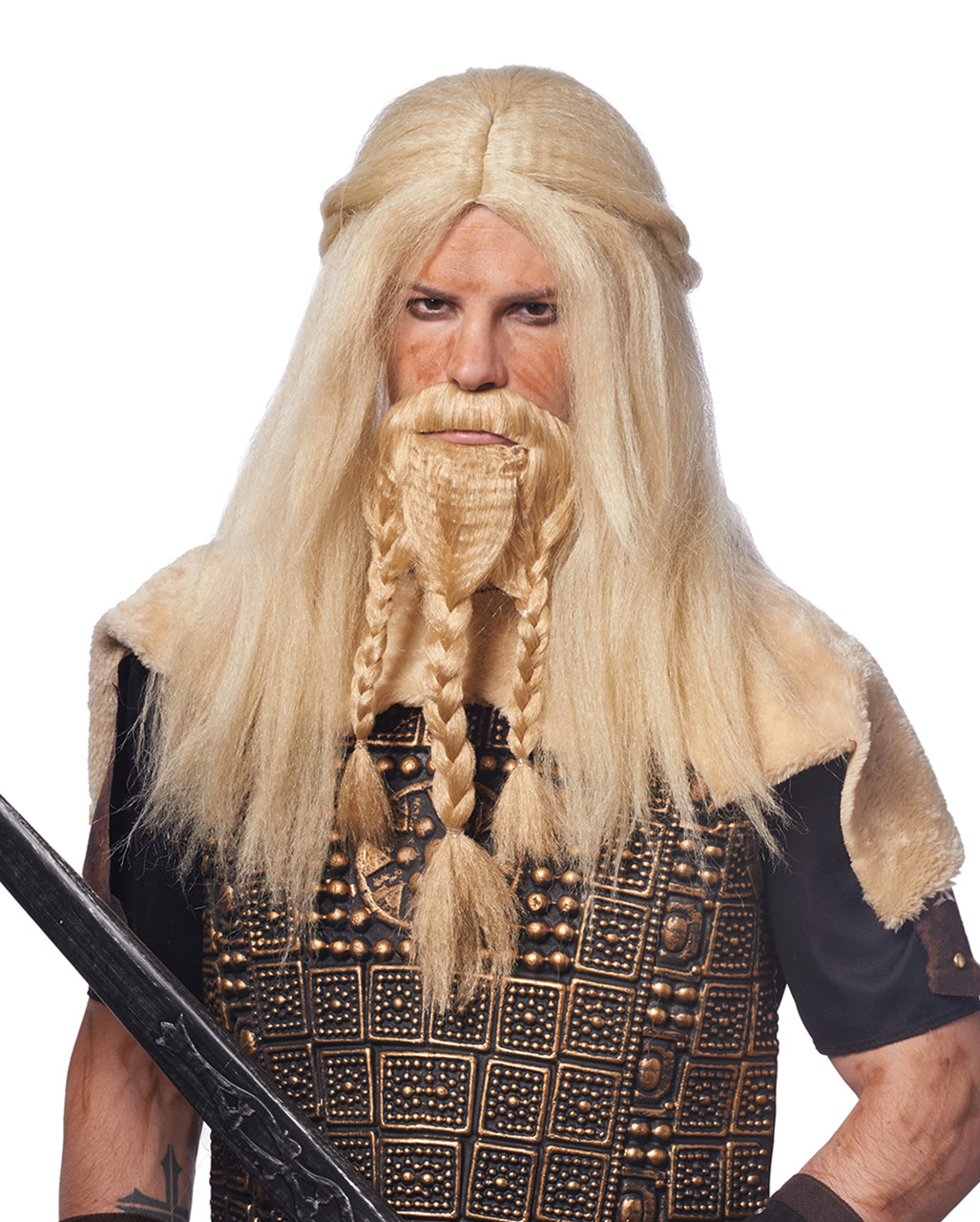 Vikinger Perücke mit Bart Blond