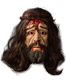 Bloody Jesus Maske mit Dornenkrone & Haaren