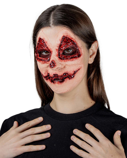 Bloody Pumpkin Face Latex-Applikation 4-tlg.