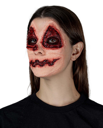 Bloody Pumpkin Face Latex-Applikation 4-tlg.