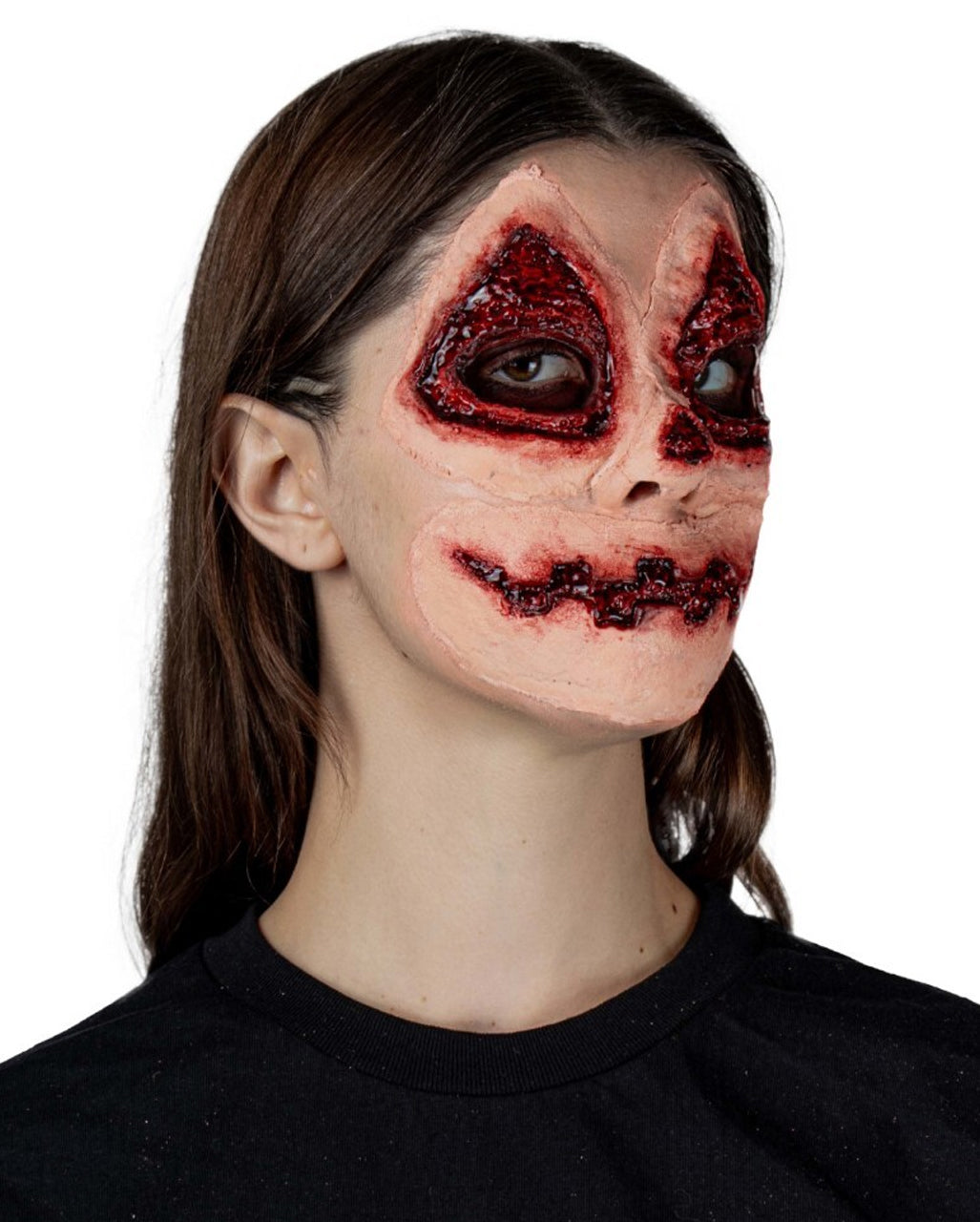 Bloody Pumpkin Face Latex-Applikation 4-tlg.