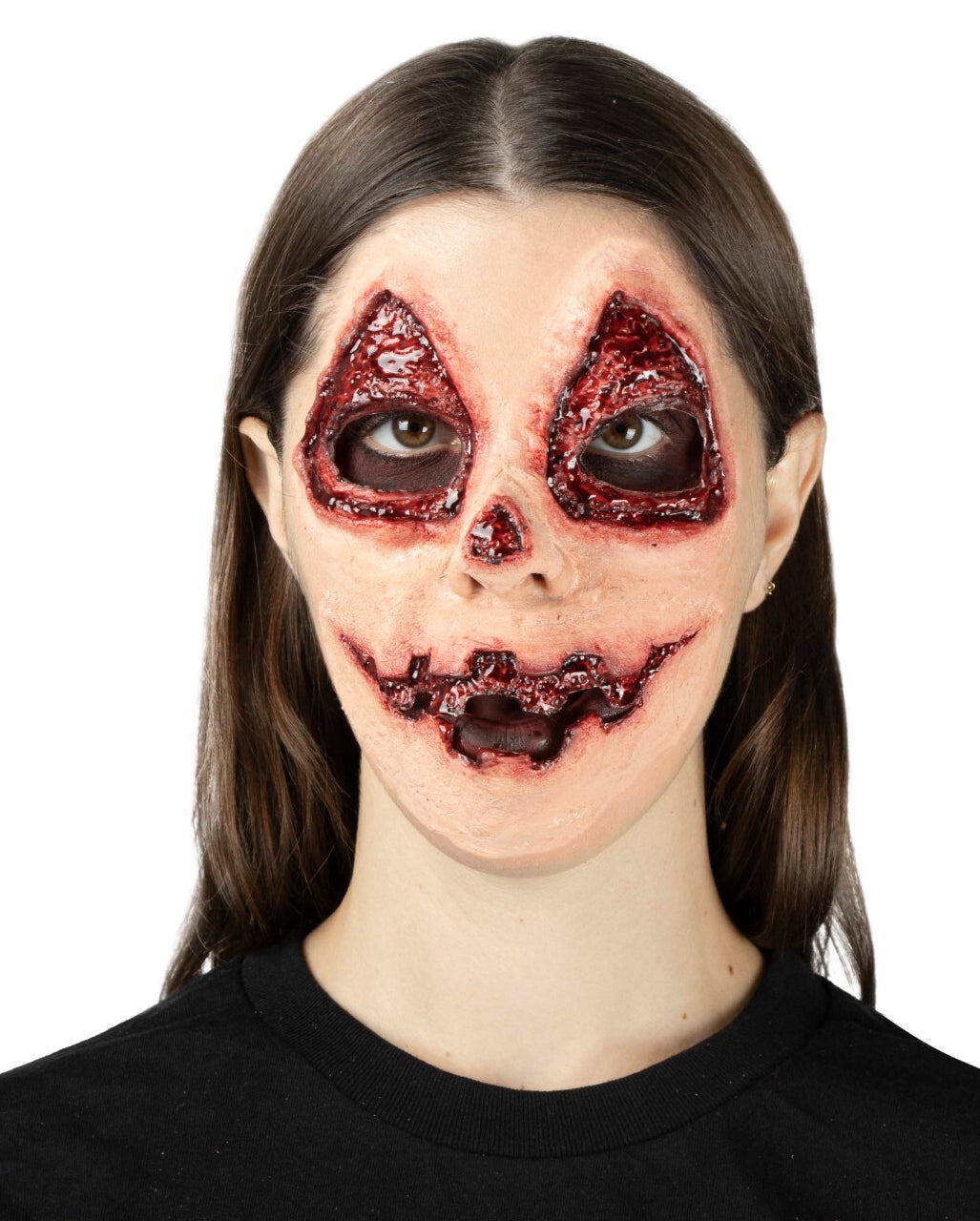 Bloody Pumpkin Face Latex-Applikation 4-tlg.