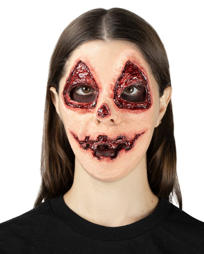 Bloody Pumpkin Face Latex-Applikation 4-tlg.