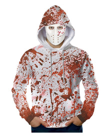 Hoodie mit Blutspritzer und Maske