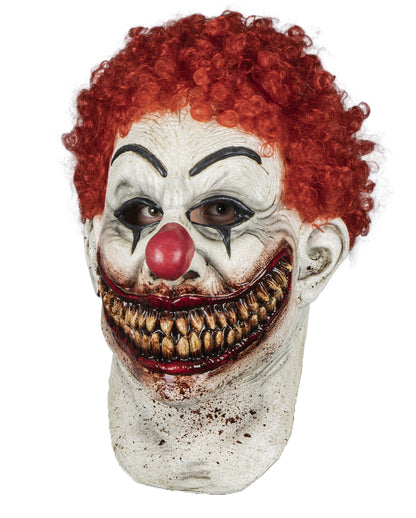 Blutige Burger Horror Clown Maske mit Haaren