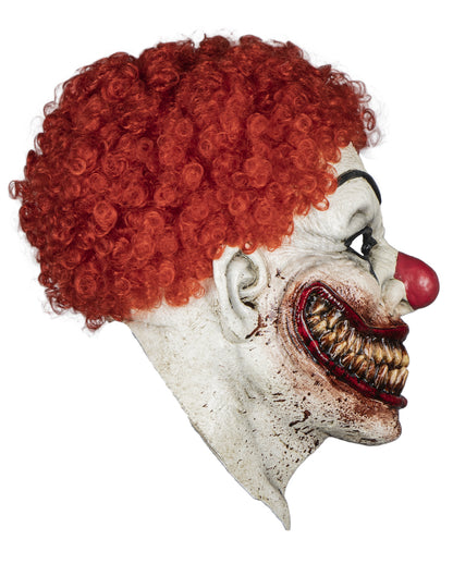 Blutige Burger Horror Clown Maske mit Haaren