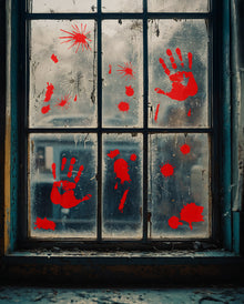 Blutige Handabdrücke & Splatter Fensterfolie