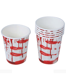 Blutige Party Pappbecher 6 Stück