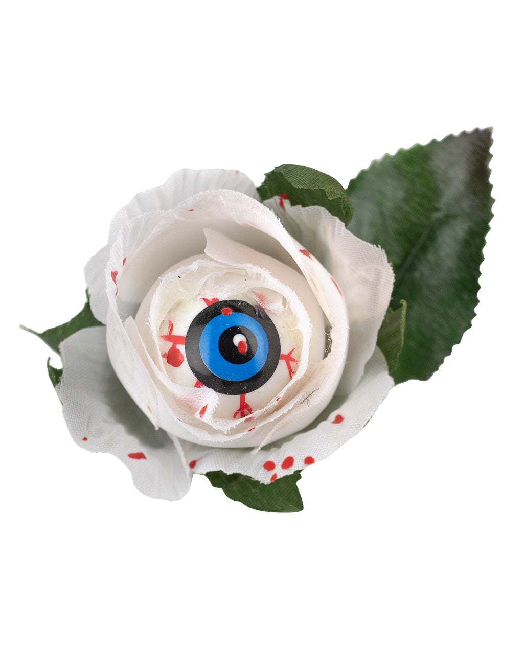 Blutige weiße Rose mit blauem Auge 42cm
