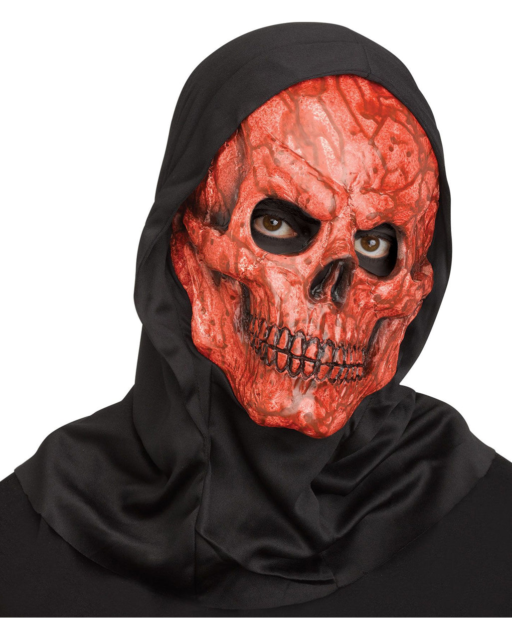 Blutige Totenkopf Maske mit Kapuze