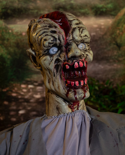 Blutiger Zombie Torso mit Bewegung, Licht & Sound 80cm