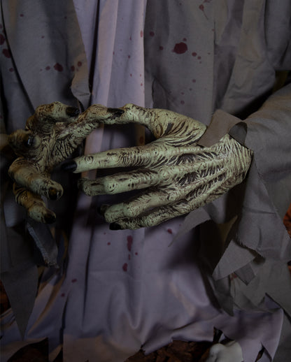 Blutiger Zombie Torso mit Bewegung, Licht & Sound 80cm