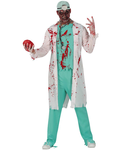 Blutbesudeltes Zombie Chirurg Herrenkostüm