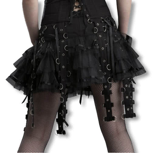 Bondagerock mit Satinbändern schwarz