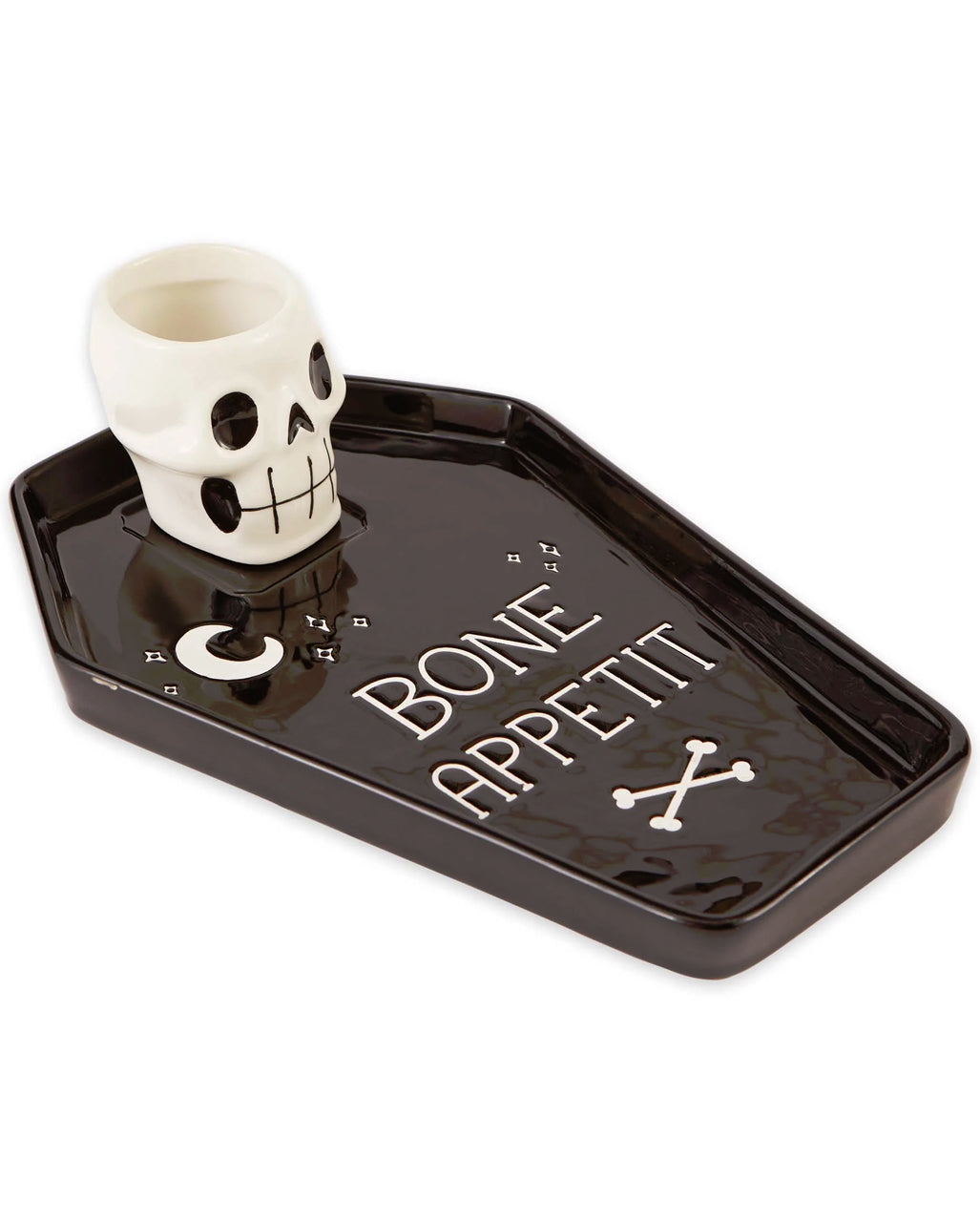 Servierteller Bone Appetit Sarg mit Totenkopf 28cm