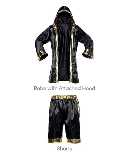 Boxer Herren Kostüm Schwarz-Gold