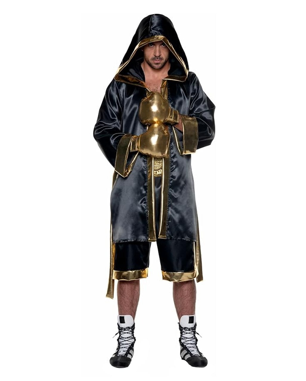 Boxer Herren Kostüm Schwarz-Gold