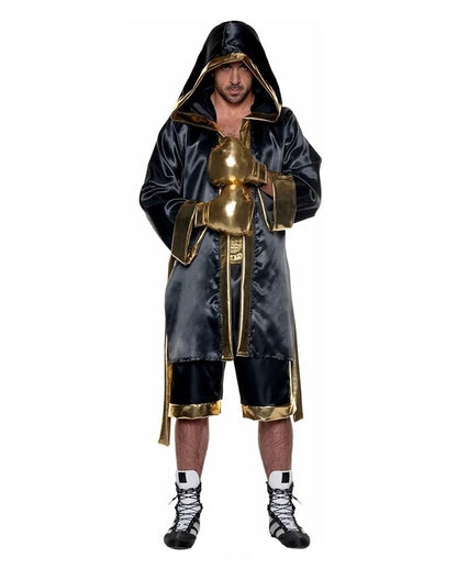 Boxer Herren Kostüm Schwarz-Gold