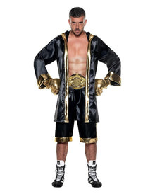 Boxer Herren Kostüm Schwarz-Gold