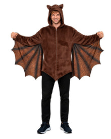 Braune Fledermaus Jacke mit Flügeln & Kapuze