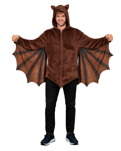 Brown Bat Jacket with Wings & Hood