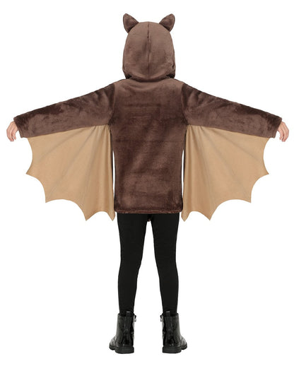 Brown Bat Kids Jacket with Wings & Hood