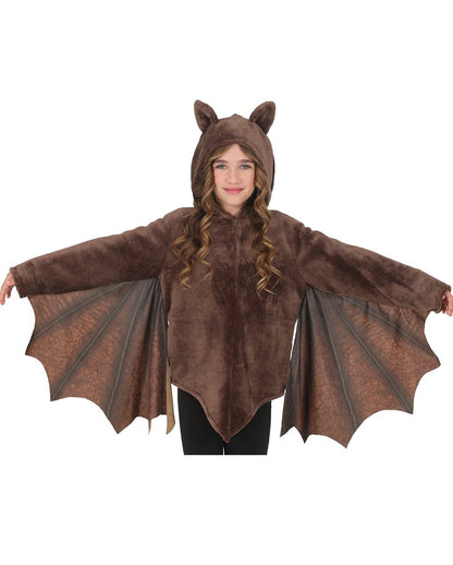 Brown Bat Kids Jacket with Wings & Hood