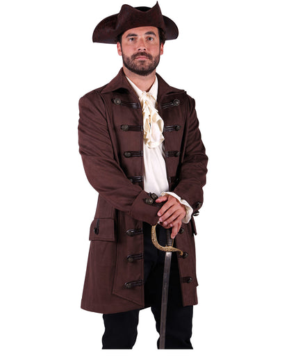 Braune Steampunk Jacke im Wildleder Look