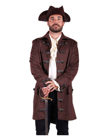 Braune Steampunk Jacke im Wildleder Look