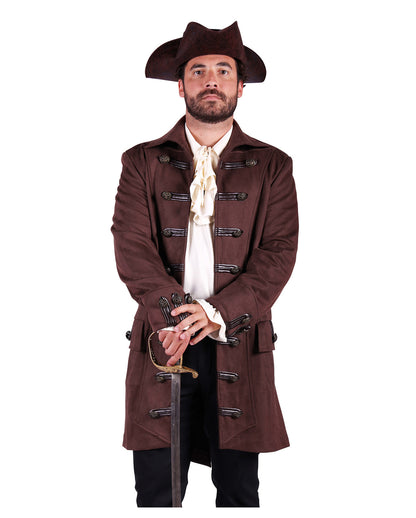 Braune Steampunk Jacke im Wildleder Look
