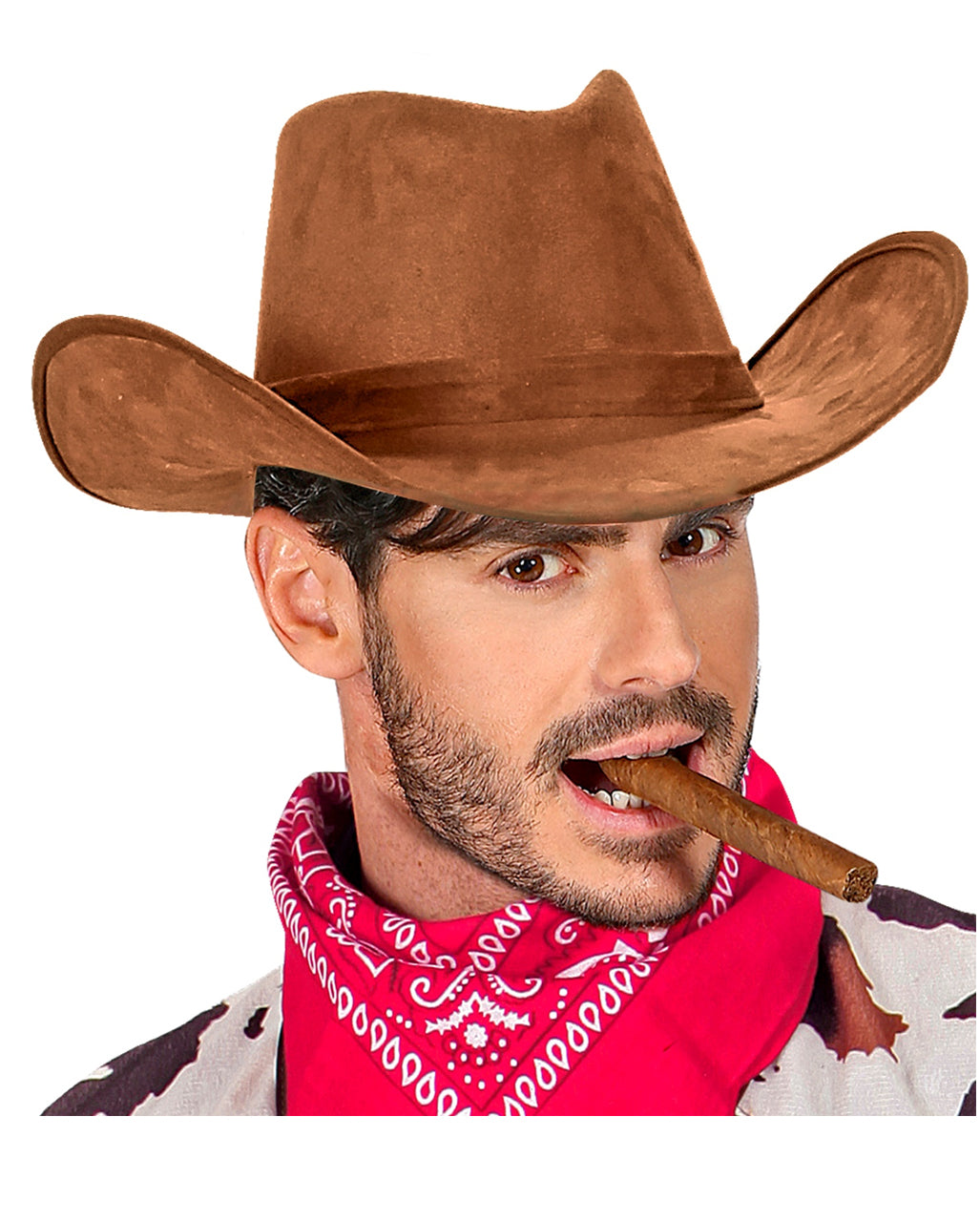 Chapeau De Cowboy Brun - Aspect Daim