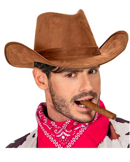 Chapeau De Cowboy Brun - Aspect Daim