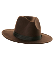 Cappello Di Feltro Marrone Con Cappello