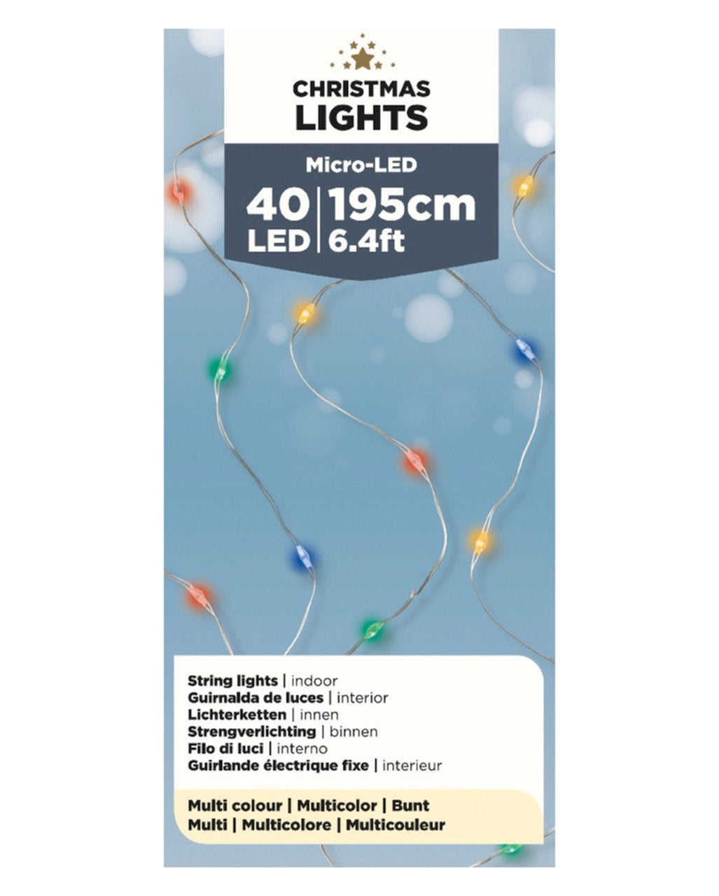 Bunte 40 Micro LED Strangbeleuchtung 195cm