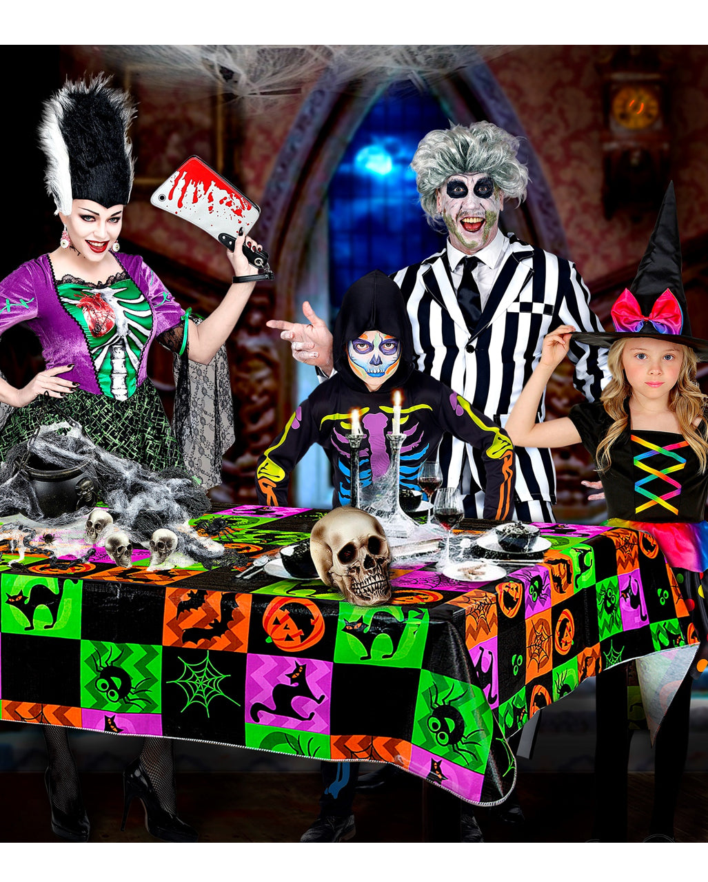 Bunte Halloween Tischdecke