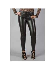 Braune Burleska Lederimitat Hose Demonia