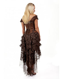 Burleska Ophelie Spitzenrock braun