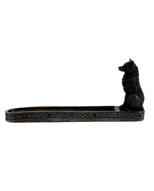 Catching The Scent Obsidian Wolf Räucherstäbchen Halter 25cm