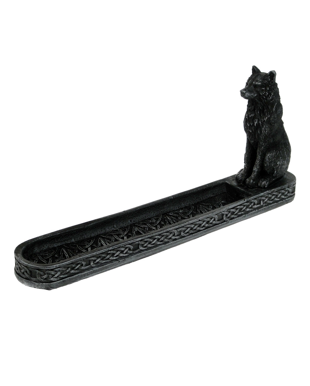 Catching The Scent Obsidian Wolf Räucherstäbchen Halter 25cm