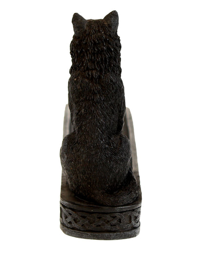 Catching The Scent Obsidian Wolf Räucherstäbchen Halter 25cm