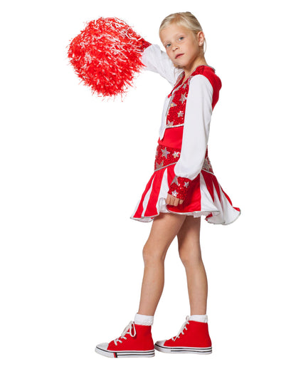 Rotes Cheerleader Kinder Kostüm