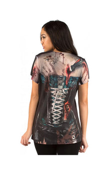Korsett Zombie Damen Fun-Shirt