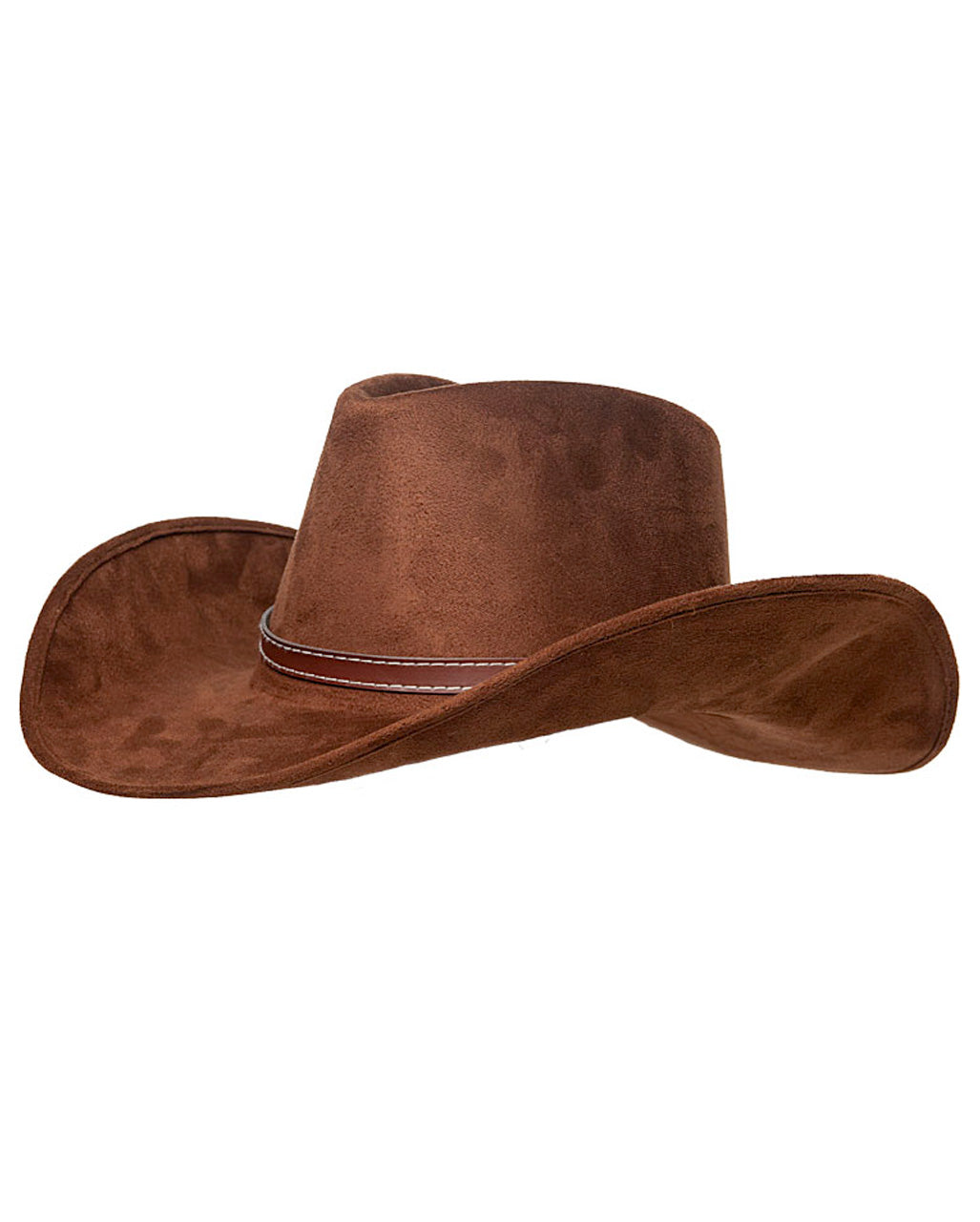 Brown Cowboy Hat With A Suede Look