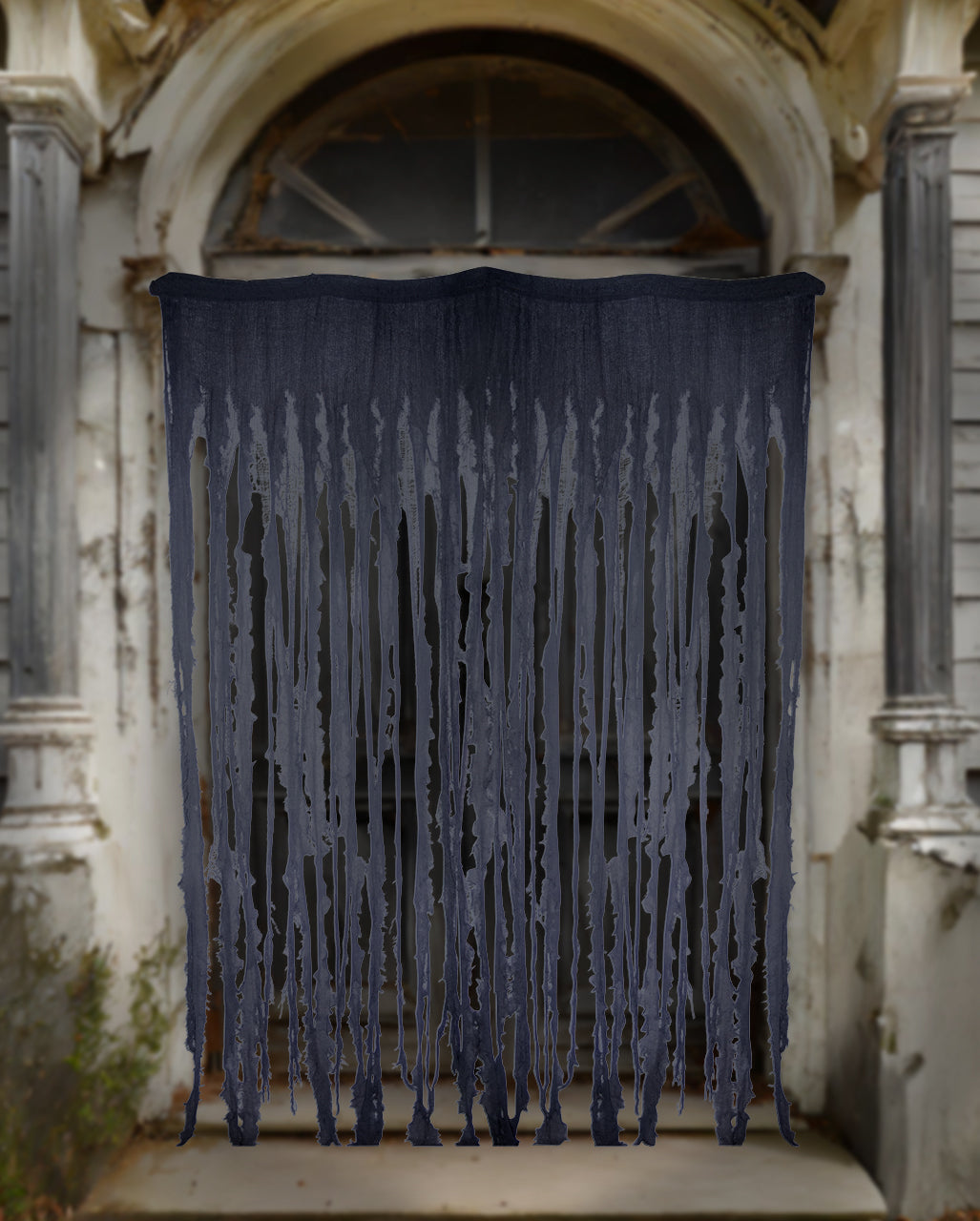 Creepy Halloween Rag Curtain