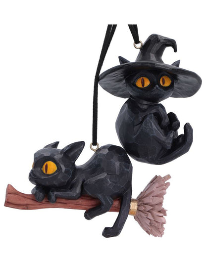 Curse & Claw Halloween Cats Hanging Ornaments (Set of 2) 7cm