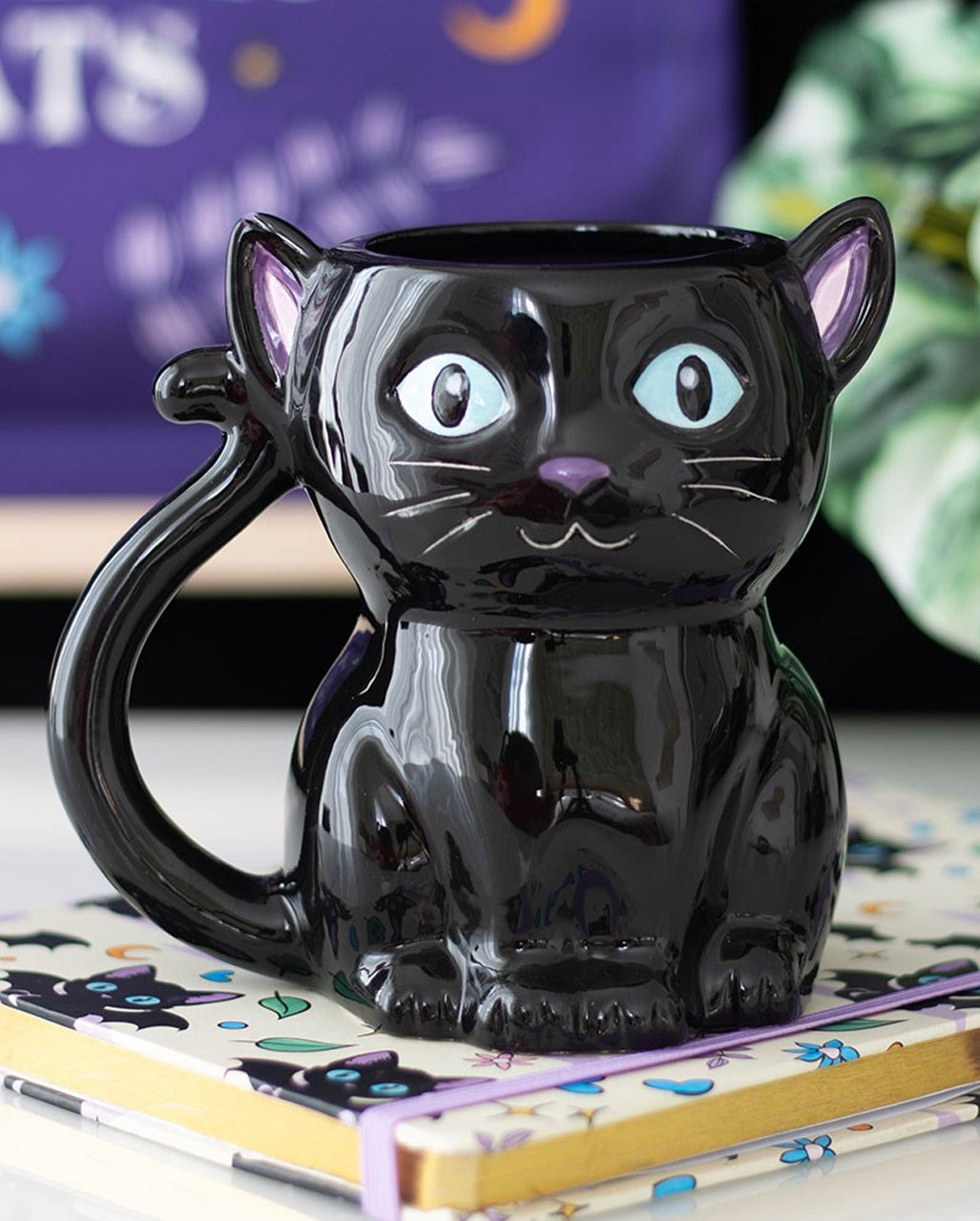 „Cute & Creepy“ Black Cat Kaffeebecher