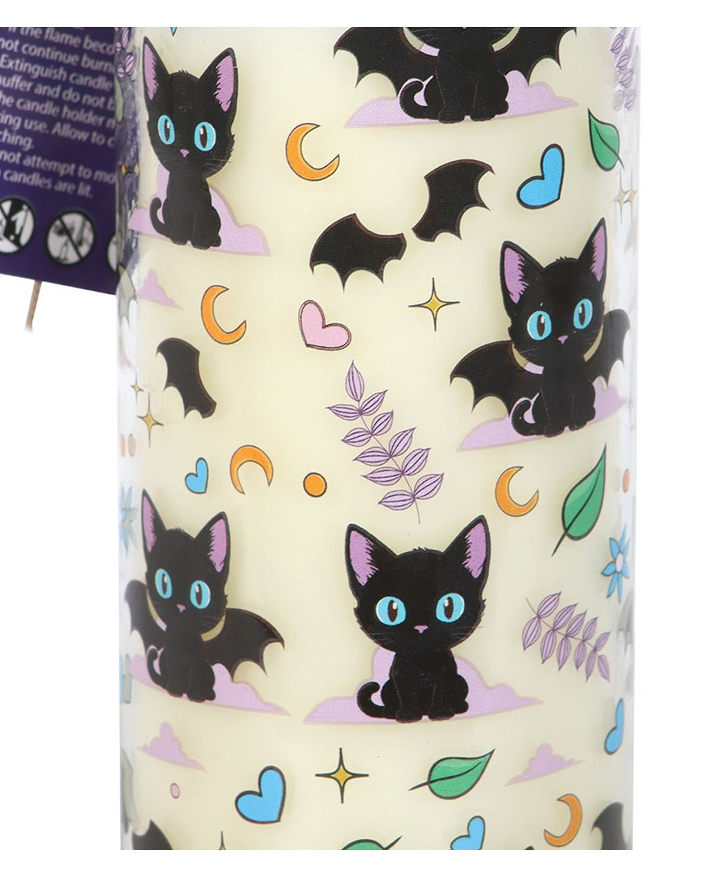 Cute & Creepy Lavenderkerze mit Katzenmotiv 20cm